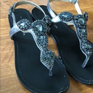 bcbg rhinestone sandals